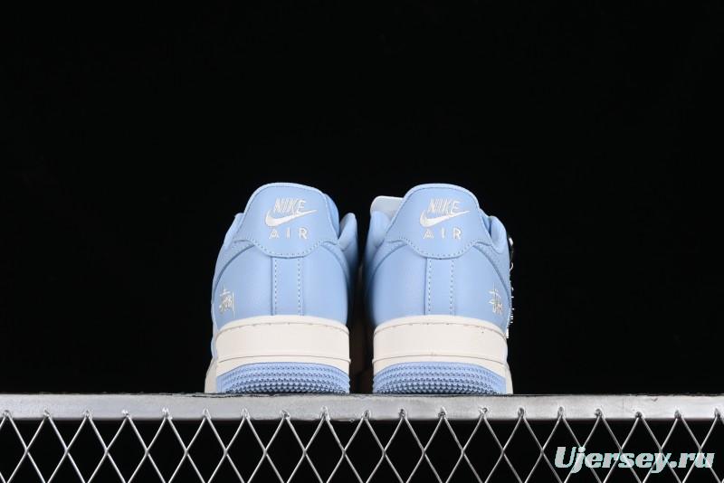 Nike Air Force 1 '07 Low Stussy Collaboration - Sky Blue Low-Top Casual Sneakers - BB9599-201