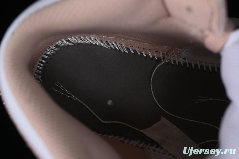 Nike Air Jordan AJ1 Mid Basketball Shoes in White Pink - FN7432-161