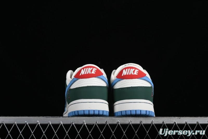 Nike SB Dunk Low Paris Olympics Limited Edition - Blue Green Color Blocking Low-Top Casual Skate Shoes - JH8310-952