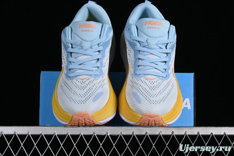 HOKA ONE ONE Bondi 8 Functional Cushioned Running Shoes with Engineered Mesh Upper - 1127954 SSCA
