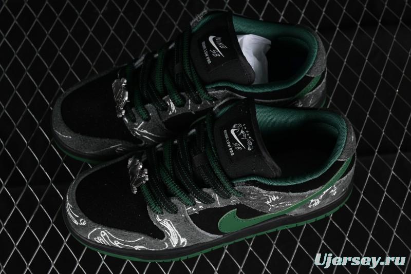 Nike There Skateboards x Nike SB Dunk Low Graffiti Art Style Collaboration SB Low Top Casual Skate Shoes - HF7743-001