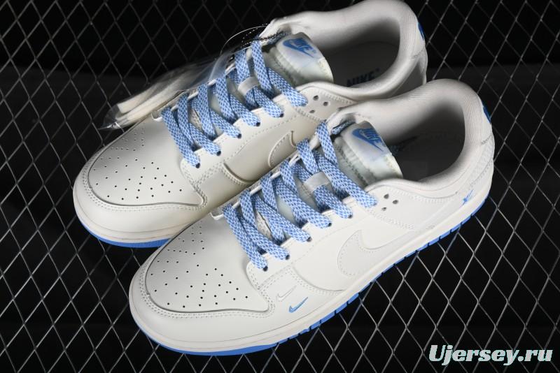 Nike SB Dunk Low LV Collaboration - Beige Navy Anniversary High-End Custom Low-Top Casual Skate Shoes - XX2025-322