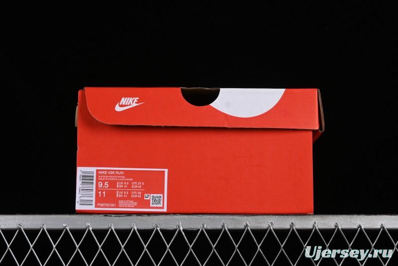 Nike Runtekk Run V2K Low-Top Retro Running Shoes with Cushlon Midsole and Anti-Slip Design - FN6703-001