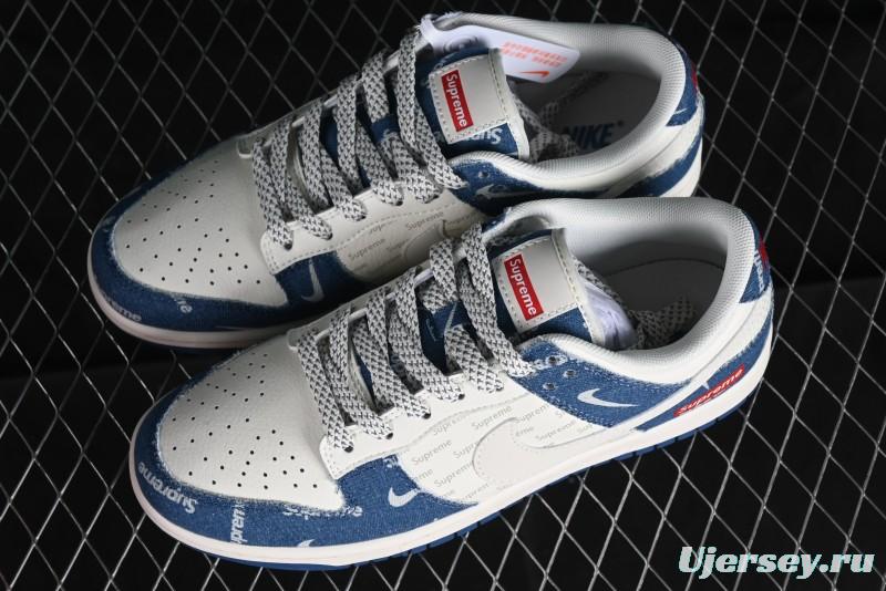 Nike Dunk Low Supreme - Denim Blue Jeans Anniversary High-End Customized Low-Top Casual Sneakers - FC1688-194