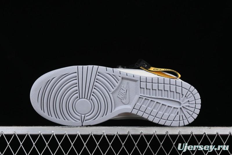 Nike SB Dunk Low OFF-WHITE Collaboration - Light Beige Grey Check Anniversary High-End Custom Low-Top Casual Sneakers - DJ2024-001