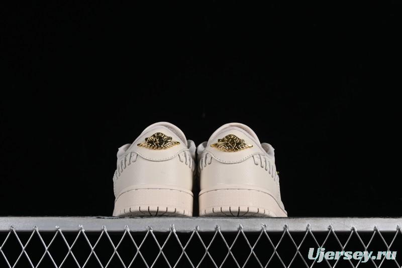 Nike Air Jordan 1 Low "Method of Make" Casual Sneakers in White Gold - FN5032-200