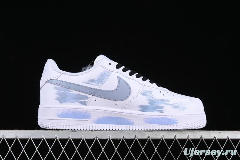 Nike Air Force 1 '07 Low Casual Sneakers with Two-Tone Shadow Swoosh and Custom Anime Art - CW2288-111