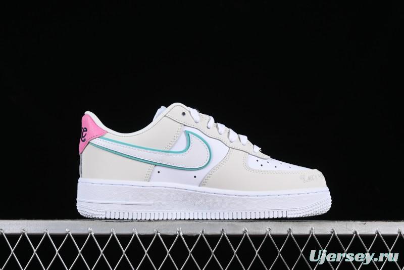 Nike Air Force 1 '07 Low Grey White Pink Casual Sneakers - HM3694-011