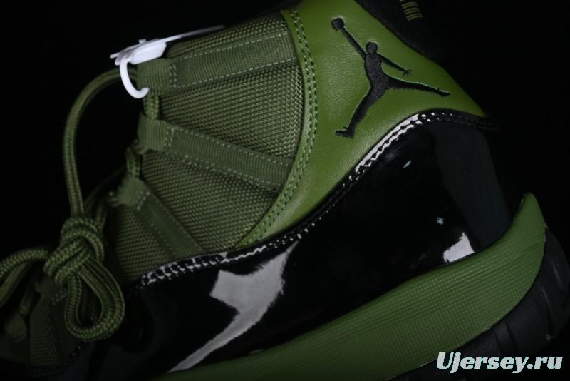 Nike Air Jordan 11 Retro High Top Basketball Shoes in Black Green - CT8012-300