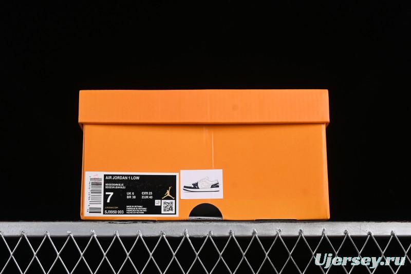 Nike Air Jordan 1 Low LV Collaboration - Light Blue Retro Casual Sneakers - SJ9950-003