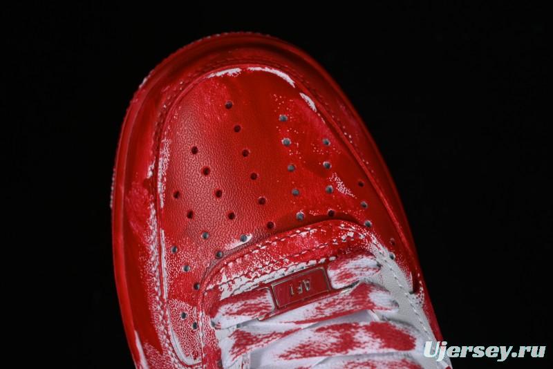 Nike Air Force 1 '07 Low Casual Sneakers with Anime Graffiti Style Crime Scene Design - 315122-211