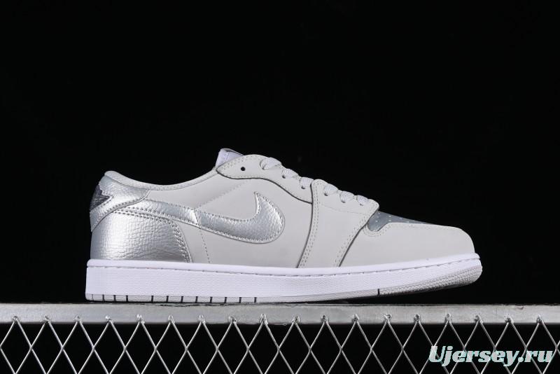 Nike Air Jordan 1 Low AJ1 Grey Silver Low-Top Casual Sneakers - CZ0790-002