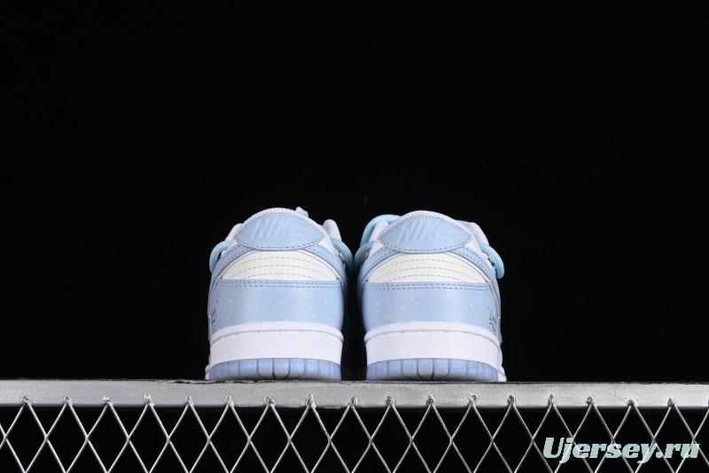 Nike Dunk Low SB Casual Sneakers in Light Blue with Sea Salt Lime Accents - FJ7743-194