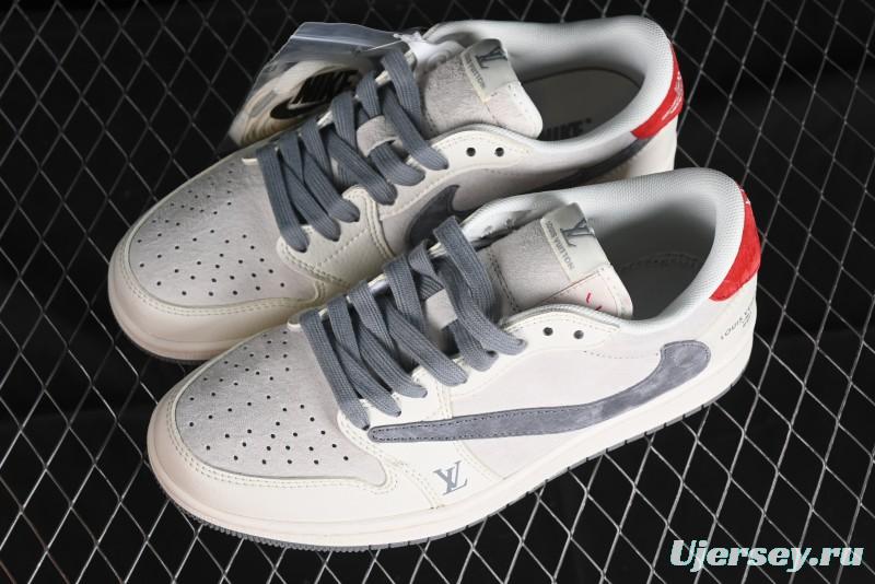 Nike Travis Scott x Fragment Design x Air Jordan 1 Low OG SP AJ1 LV Collaboration Casual Sneakers - XY2688-103
