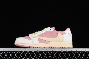 Nike Travis Scott x Air Jordan 1 Low OG AJ1 Reverse Swoosh Sneakers - DM7866-600