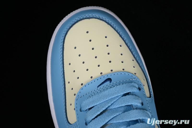 Nike Air Force 1 '07 Low White Blue Color Blocking Casual Sneakers - HF4837-407