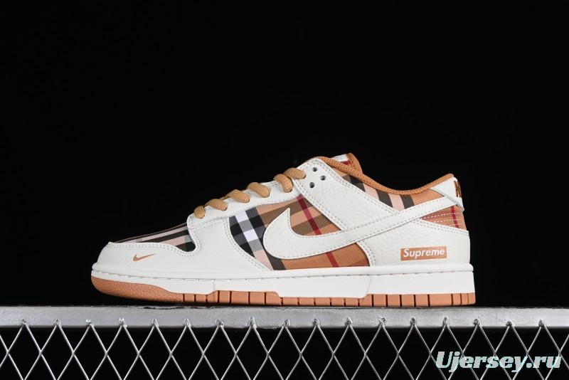 Nike SB Dunk Low Supreme Collaboration - Plaid Colorway SB Low Top Casual Skateboarding Shoes - SU1853-513