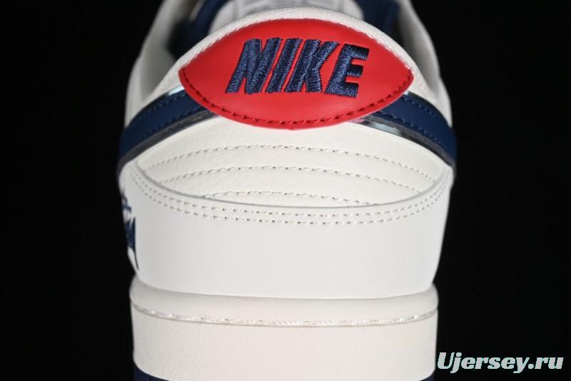 Stussy x Nike SB Dunk Low Anniversary Custom Sneakers with Blue Swoosh - DQ1098-379