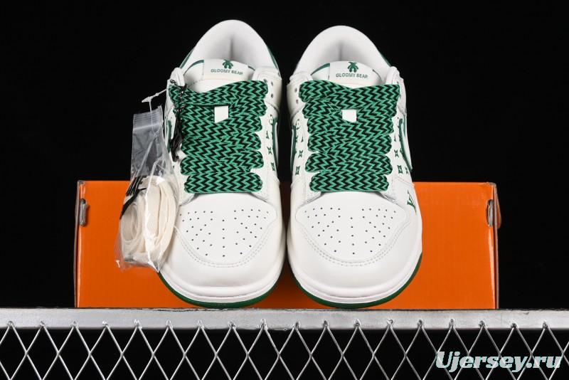 Nike SB Dunk Low LV Collaboration - Beige Green Glow in the Dark Violent Bear Anniversary High-End Custom Sneakers - SJ2068-241