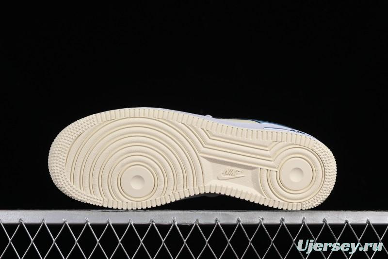 Nike Air Force 1 '07 Low White Blue Color Blocking Casual Sneakers - HF4837-407