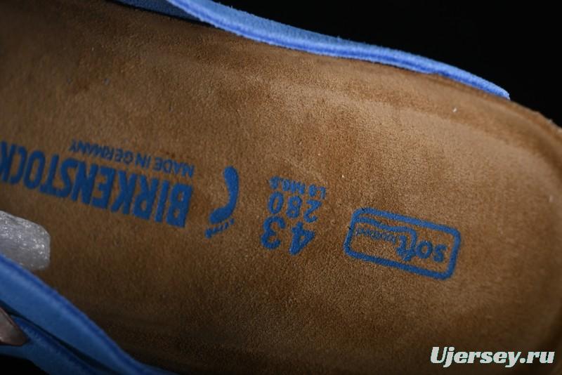 Birkenstock Arizona Soft Footbed Sandals with Suede Leather and Lambswool Lining - Original Blue