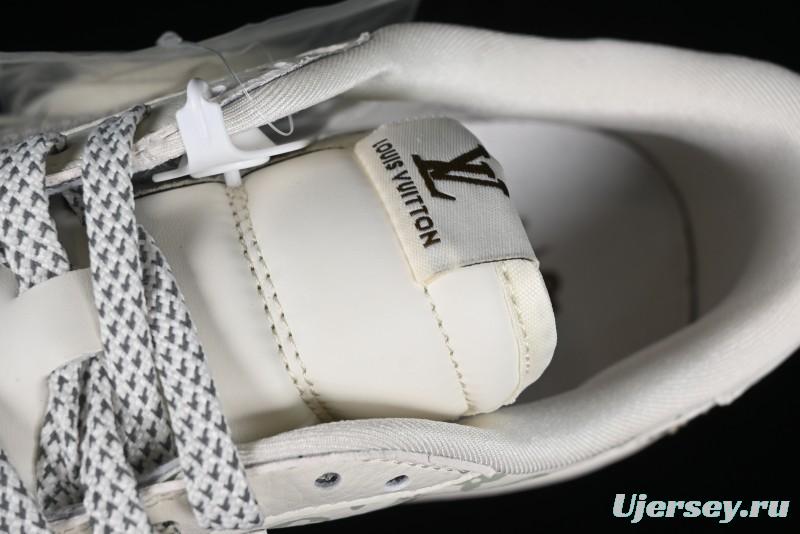 Nike Travis Scott x Fragment Design x Jordan Air Jordan 1 Low OG SP AJ1 LV Light Brown Print Casual Sneakers - SJ2068-102