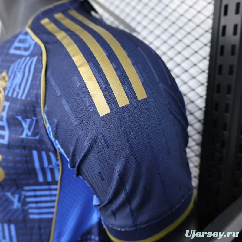 25/26 Player Version Real Madrid Blue Geometric Pattern Away Jersey