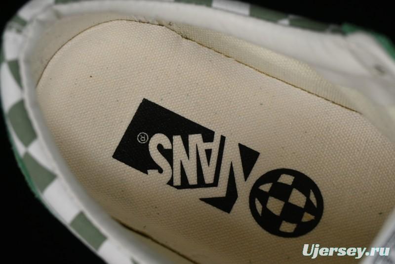 Vans Old Skool Reissue 136 Checkerboard Green Retro Canvas Shoes - VN000MT6V0N