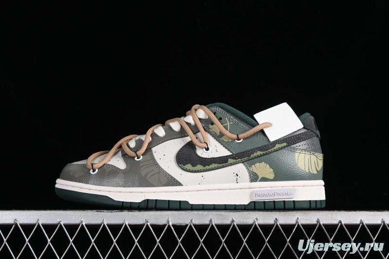 Nike Dunk Low Panda Prank Jungle Crossing - Green Wild Floating Abyss Beige Brown Green SB Lace-Up Low-Top Casual Skate Shoes - FD0350-133