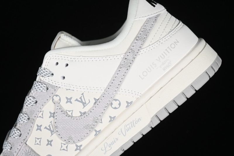 Nike SB Dunk Low LV Collaboration - Beige Denim Anniversary High-End Custom Low-Top Casual Skate Shoes - JH8310-947