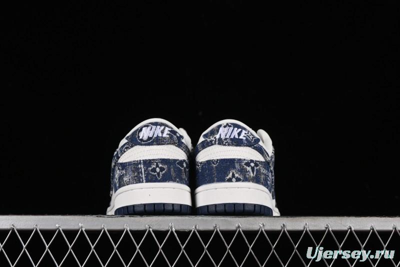 Nike SB Dunk Low LV Collaboration - Camo Mesh Anniversary High-End Custom Low-Top Casual Skate Shoes - JH8040-942