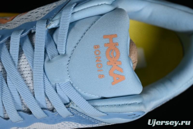 HOKA ONE ONE Bondi 8 Functional Cushioned Running Shoes with Engineered Mesh Upper - 1127954 SSCA