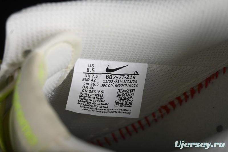 Nike Air Force 1 '07 Low Supreme Casual Sneakers in White-Fluorescent Green - BB7577-219