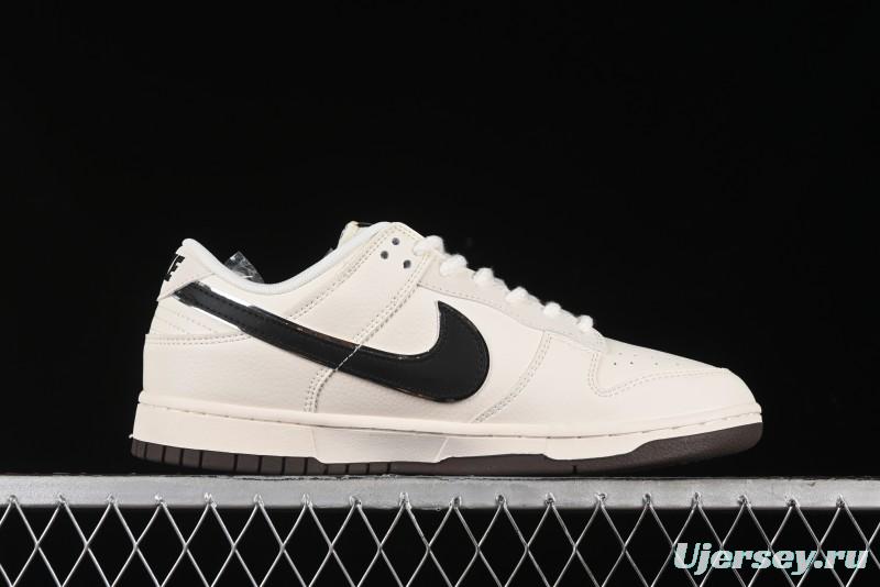 Nike SB Dunk Low Carhartt Collaboration - Off White Black Swoosh Anniversary Customized Low-Top Casual Skate Shoes - SJ1089-007