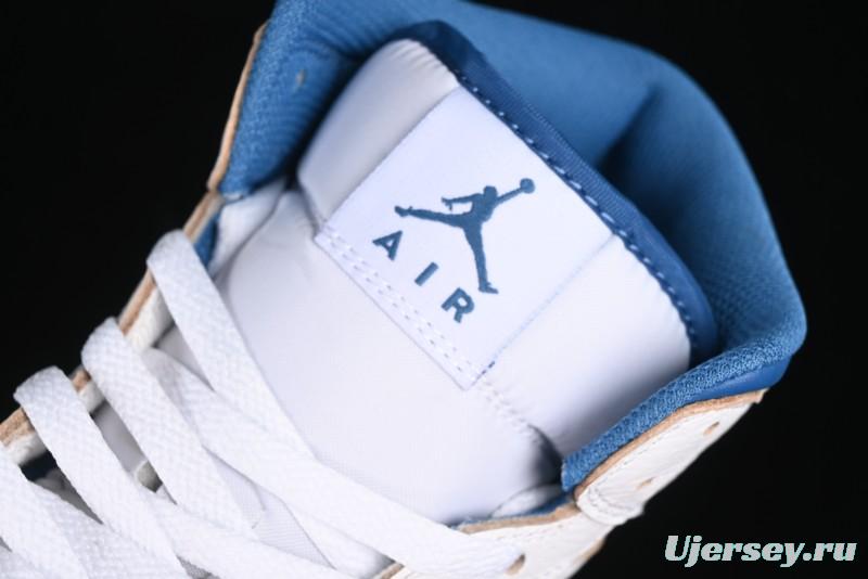 Nike Air Jordan 1 Mid Basketball Shoes Industrial Blue - FN5215-141