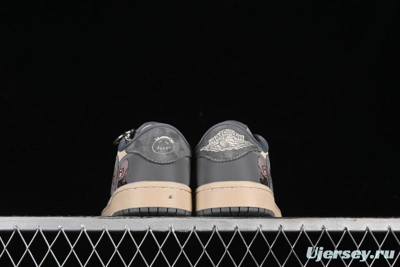 Nike Travis Scott x Fragment Design x Air Jordan 1 Low OG SP AJ1 Retro Sneakers - CH6336-013