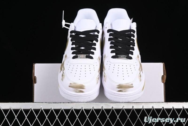 Nike Air Force 1 '07 Low Casual Sneakers with Anime-Inspired Hand-Painted Design and Triple Swoosh Shadow - CW2288-111