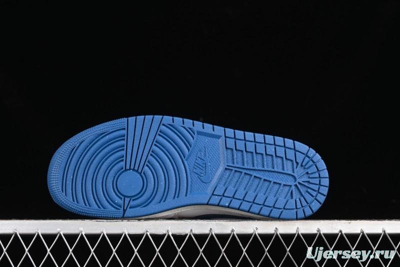 Nike Air Jordan 1 Mid Basketball Shoes Industrial Blue - FN5215-141