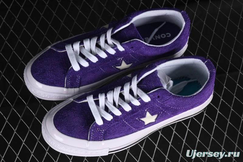 Converse One Star Retro Low-Top Skate Shoes in Purple Suede - 171586C