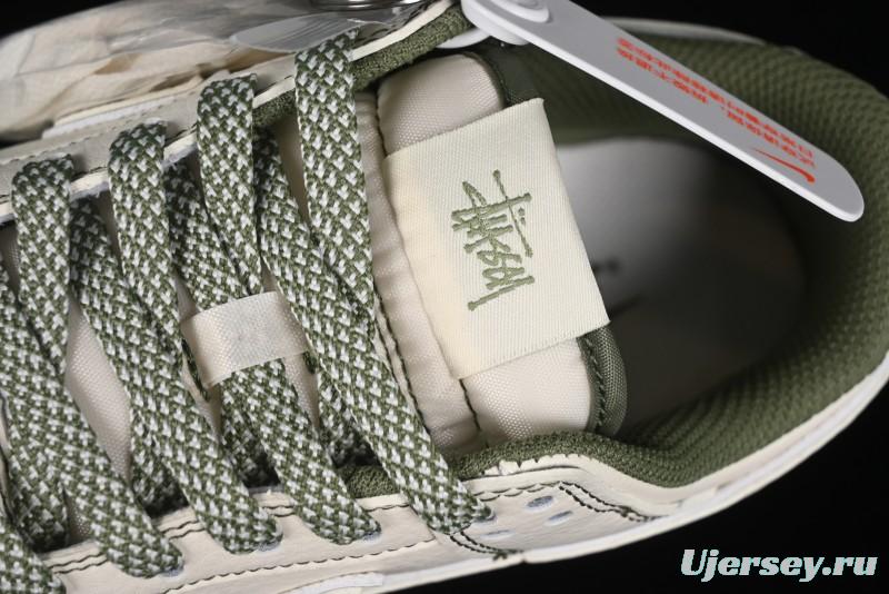 Nike SB Dunk Low Stussy Collaboration - Beige Green Anniversary High-End Custom Low-Top Casual Skate Shoes - BB1818-102