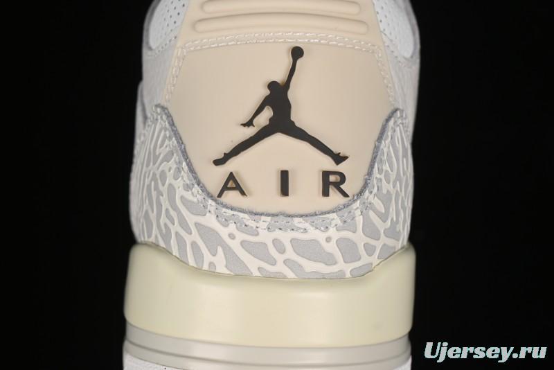 Nike Air Jordan 3 Retro Cactus Jack Collaboration High-Top Basketball Shoes with Soft Napa Leather and Visible Air Cushion - 136064-668