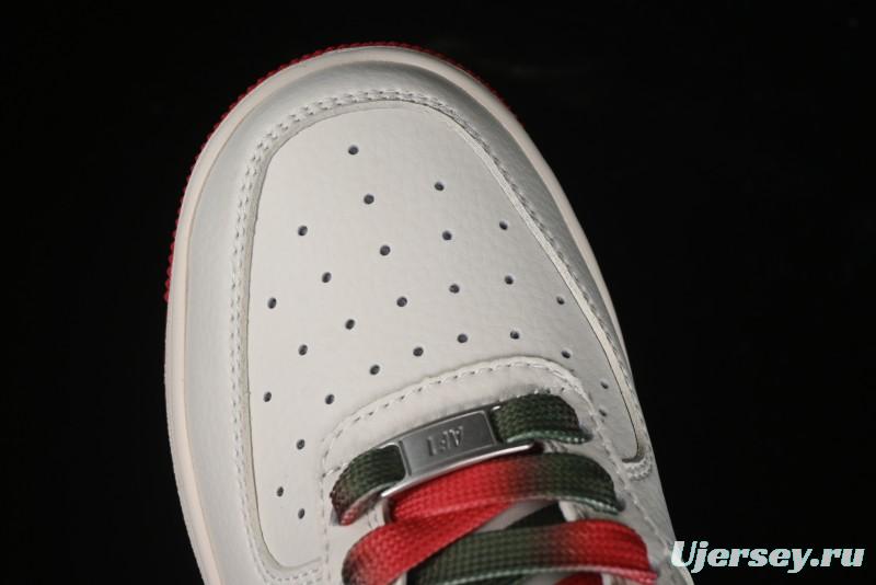 Nike Air Force 1 '07 Low Supreme Casual Sneakers in Beige Red Green - XZ6188-009