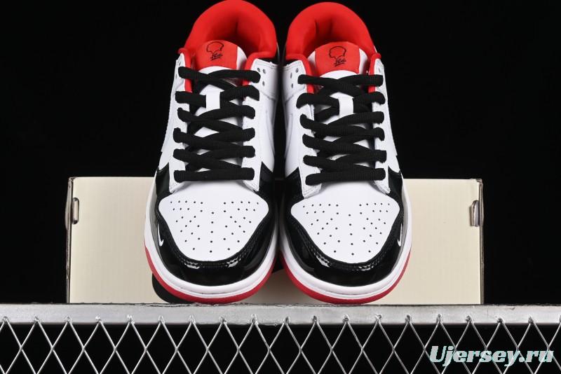 Nike SB Dunk Low UN Collaboration - White Black Patent Leather Anniversary Custom Low-Top Casual Skate Shoes - XB3802-349