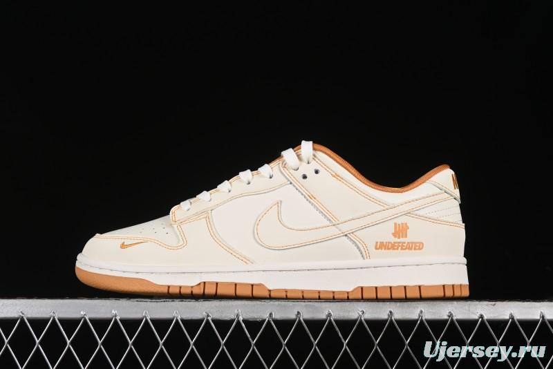 Nike SB Dunk Low UN Collaboration - Off White & Yellow Swoosh Anniversary Customized Low-Top Casual Skate Shoes - KK1688-011