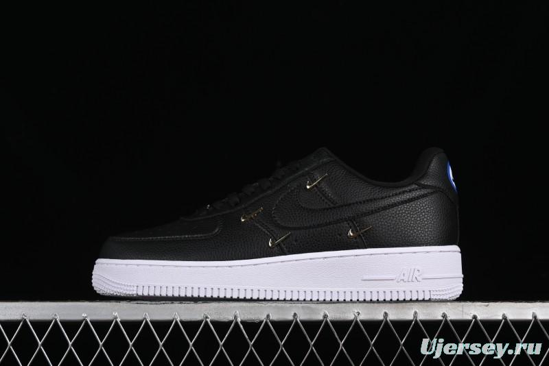 Nike Air Force 1 '07 Low Black Gold Swoosh Casual Sneakers - CT1990-001