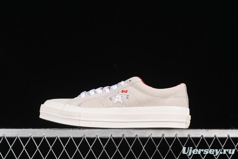 Converse One Star x Hello Kitty Low Top Casual Sneakers with Crystal Outsole and Replaceable Laces - 162937C
