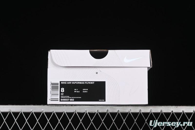 Nike Vapormax Flyknit Breathable Casual Running Shoes with Full-Length Air Cushion - 849557-002