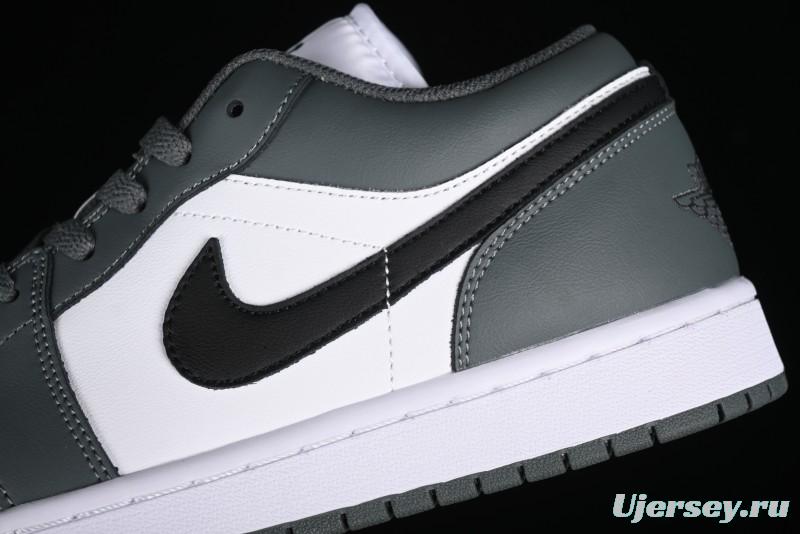 Nike Air Jordan 1 Low AJ1 Black Grey Low-Top Lifestyle Basketball Shoes - 553560-152