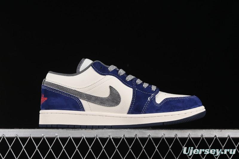 Nike Air Jordan 1 Low OFF-WHITE Collaboration - Qilin Blue Retro Basketball Shoes - WG8850-013