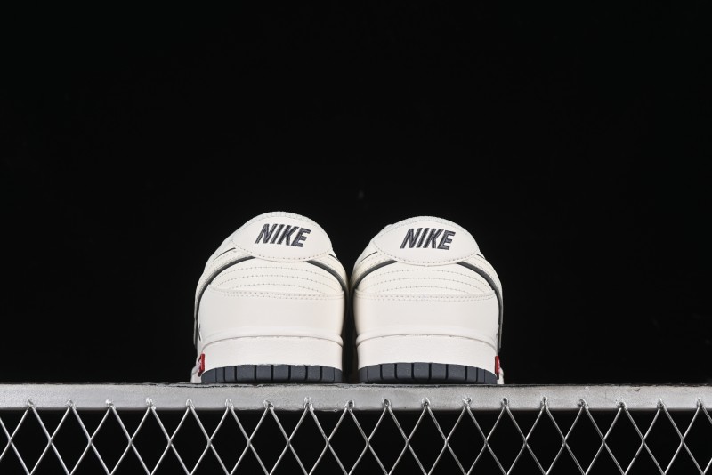 Nike SB Dunk Low Supreme Collaboration - Beige Grey Swoosh Anniversary Customized Low-Top Casual Skate Shoes - DJ2024-014